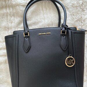 Michael Kors Saffiano Leather Medium Black Tote